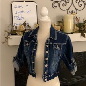 Blue denim crop jean jacket